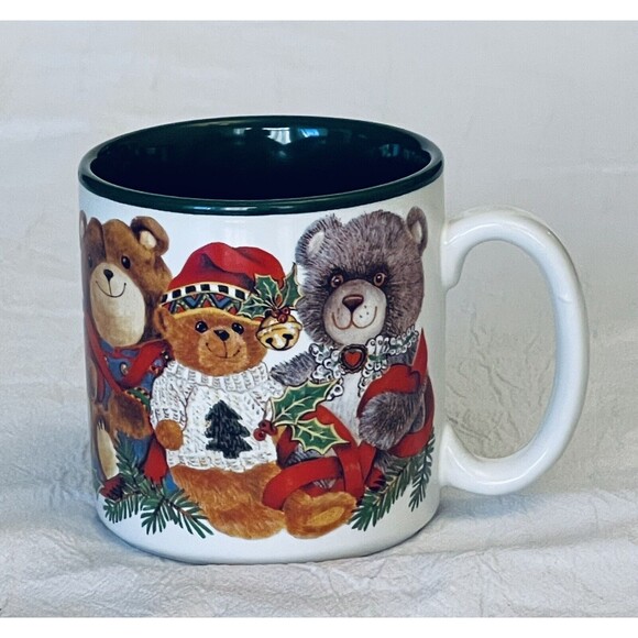 Christmas Mug Beary Christmas by Kathy Rogers for Potpourri Designs 1993 Vintage - Picture 2 of 8